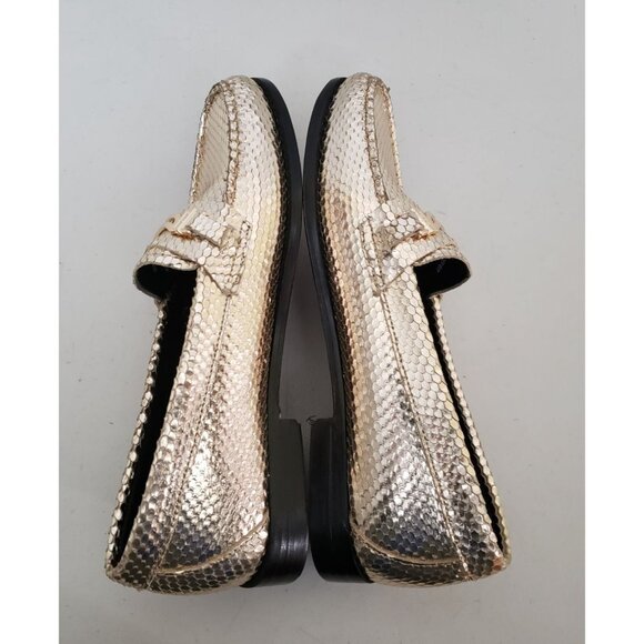 G.H.BASS Weejuns Lilianna Keeper Bit Flats Gold - Picture 3 of 4